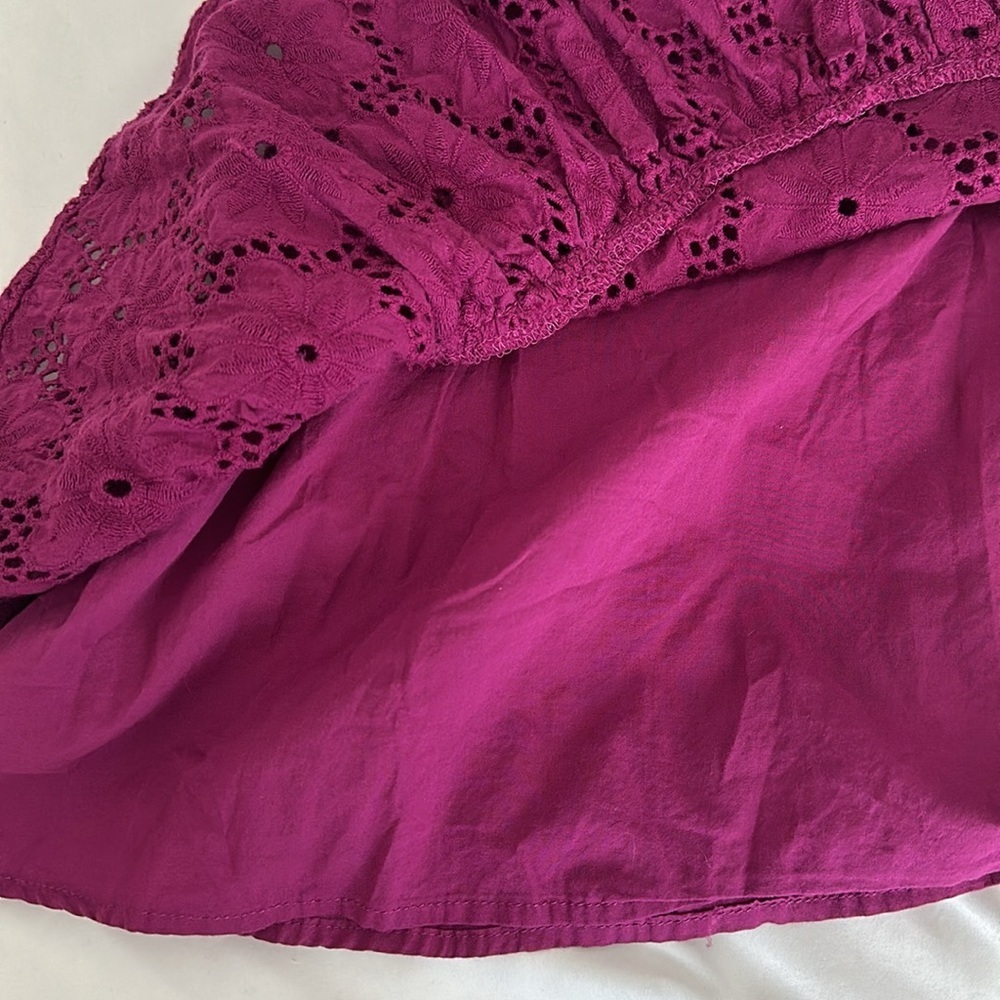Lulu’s Biscay Ruffled Eyelet Lace Mini Dress Purple Cocktail Formal Womens S - Picture 10 of 10